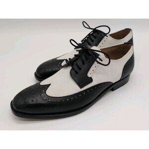 3DM Lifestyle 3478 Spectator Wingtip Oxford Black & White Men's Size 9-9.5 UK 8